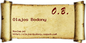 Olajos Bodony névjegykártya